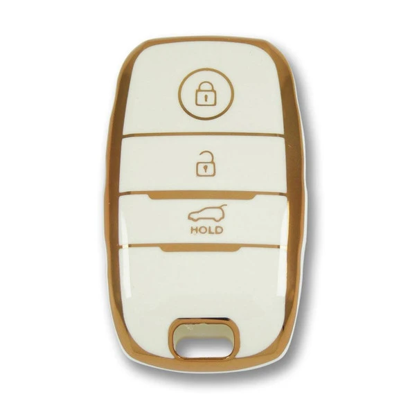 Kia 2012-2018 Ceed, Rio, Sportage Smart Beyaz Oto Anahtar Kumanda Kabı Kılıfı Oto Anahtarlık ürün görseli 1