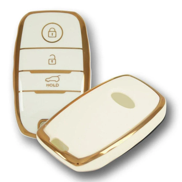 Kia 2012-2018 Ceed, Rio, Sportage Smart Beyaz Oto Anahtar Kumanda Kabı Kılıfı Oto Anahtarlık - Resim 3