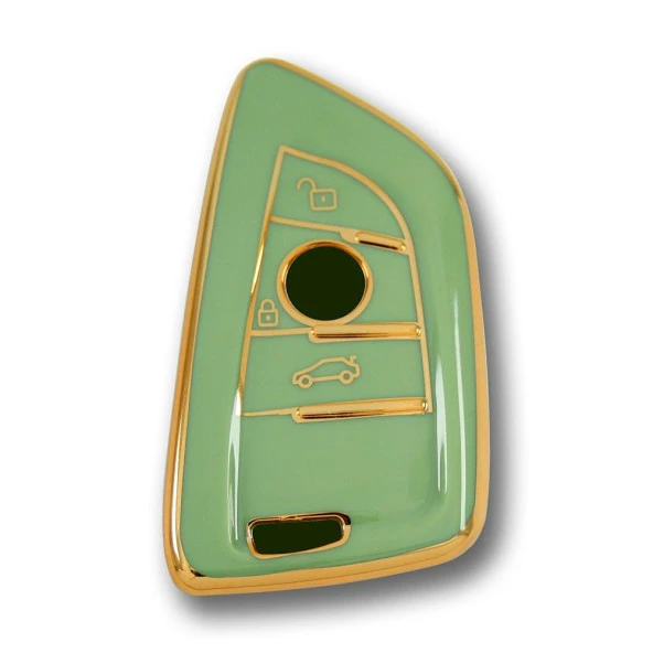 BMW F Serisi FEM Tip 3 Buton Yeşil Oto Anahtar Kumanda Kabı Kılıfı Oto Anahtarlık