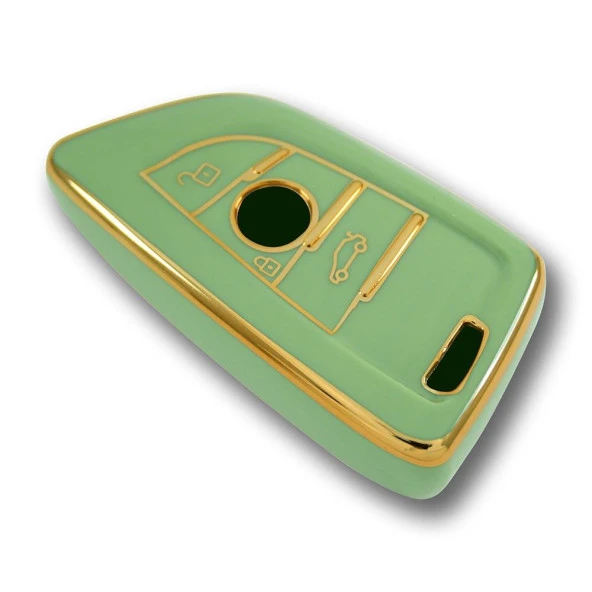 BMW F Serisi FEM Tip 3 Buton Yeşil Oto Anahtar Kumanda Kabı Kılıfı Oto Anahtarlık - 4