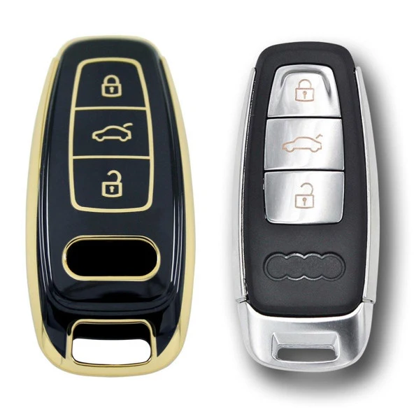 Audi 2019 Sonrası Smart Siyah Oto Anahtarı Kumanda Kabı Kılıf Oto Anahtarlık - 2