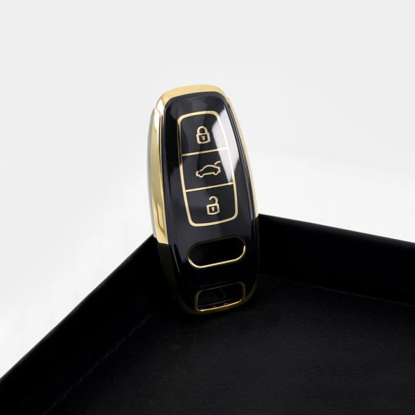 Audi 2019 Sonrası Smart Siyah Oto Anahtarı Kumanda Kabı Kılıf Oto Anahtarlık - 5