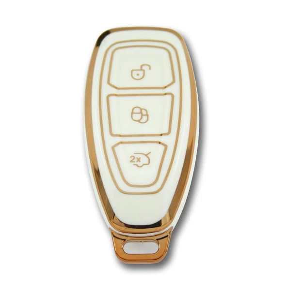 Ford Mondeo 2010+ Smart Beyaz Oto Anahtar Kumanda Kabı Kılıf Oto Anahtarlık