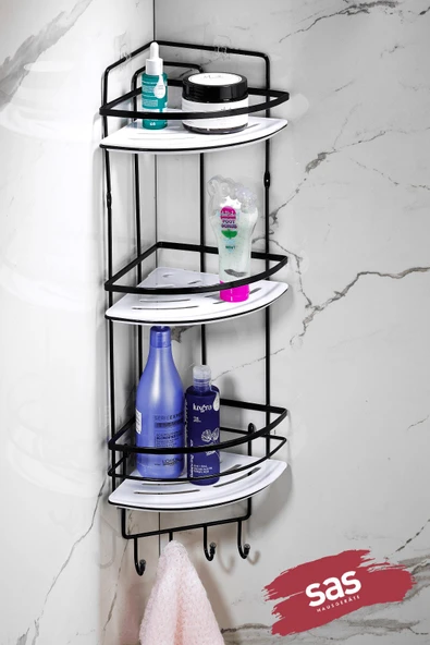 Yapışkanlı Ömür Boyu Paslanmaz Kristal Ayarlanabilir Raf Banyo Düzenleyici Şampuanlık LK-03 SBSK ürün görseli