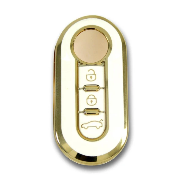 Fiat Doblo 2010+ Sustalı Beyaz Oto Anahtar Kumanda Kabı Kılıfı Oto Anahtarlık