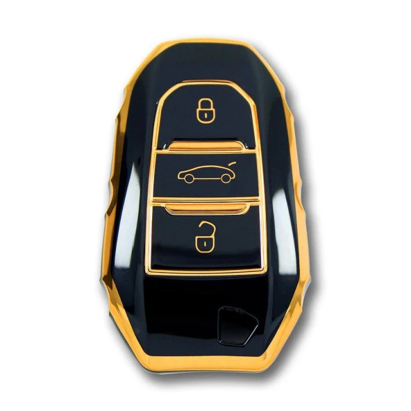 Peugeot 5008 3008 Citroen C3 C4 Smart Siyah Oto Anahtar Kumanda Kabı Kılıfı Oto Anahtarlık ürün görseli 1
