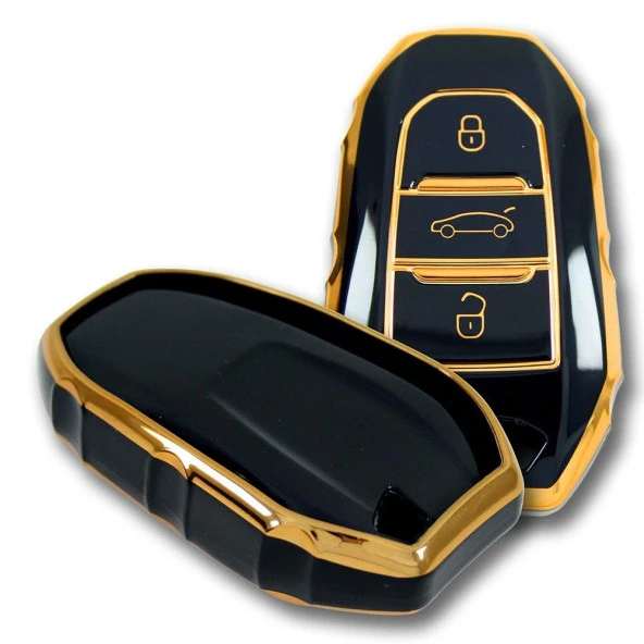 Peugeot 5008 3008 Citroen C3 C4 Smart Siyah Oto Anahtar Kumanda Kabı Kılıfı Oto Anahtarlık - Resim 3