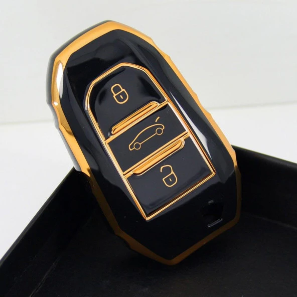 Peugeot 5008 3008 Citroen C3 C4 Smart Siyah Oto Anahtar Kumanda Kabı Kılıfı Oto Anahtarlık - Resim 5