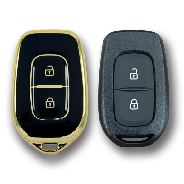Renault Symbol 12-18 Dacia Sandero 2 Buton Siyah Oto Anahtar Kumanda Kabı Kılıfı Oto Anahtarlık - Resim 2