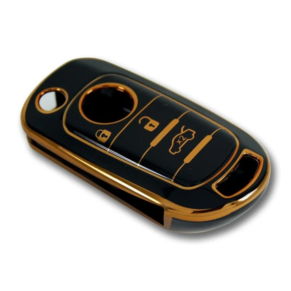 Fiat Egea Sustalı Siyah Oto Anahtar Kumanda Kabı Kılıfı Oto Anahtarlık - Resim 4