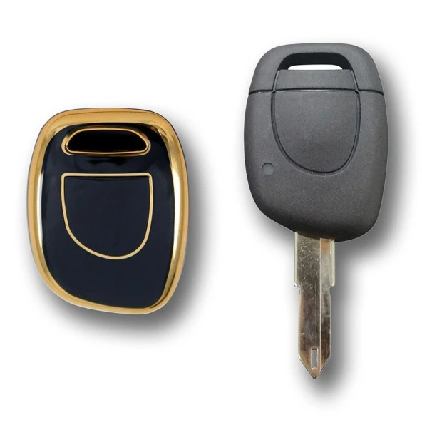 Renault Clio 1, 2, Kangoo 1 Buton Siyah Oto Anahtar Kumanda Kabı Kılıfı Oto Anahtarlık - 2