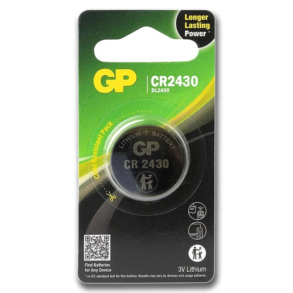 GP BATTERIES 3V CR2430 VOLVO Smart Kumandalar için Kumanda Pili Para Pil 1 Adet