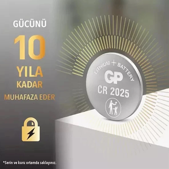 GP BATTERIES CR2025 3V Lithium Pil Baskül Tartı Hesap Mekinesi Oyuncak Kumanda Pili Para Pil 1 Adet - 4