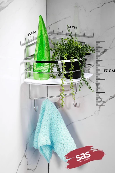 Yapışkanlı Ömür Boyu Paslanmaz Kristal Ayarlanabilir Raf Banyo Düzenleyici Şampuanlık LK-01 KBKK - Resim 3