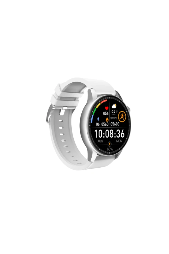 Apple iPhone 11 Pro Max Uyumlu Kadınlar İçin Mini Akıllı Saat Konuşma Özellikli -Kordon Hediyeli - Resim 3