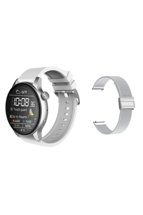 Apple iPhone 11 Pro Max Uyumlu Kadınlar İçin Mini Akıllı Saat Konuşma Özellikli -Kordon Hediyeli ürün görseli