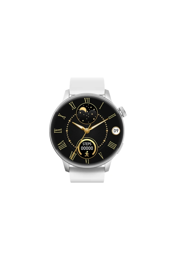 Samsung Galaxy Note 20 Ultra Uyumlu Kadınlar İçin Mini Akıllı Saat Konuşma Özellikli -Kordon Hediyeli - Resim 2