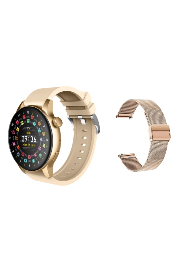 Samsung Galaxy A91 Uyumlu Kadınlar İçin Mini Akıllı Saat Konuşma Özellikli -Kordon Hediyeli