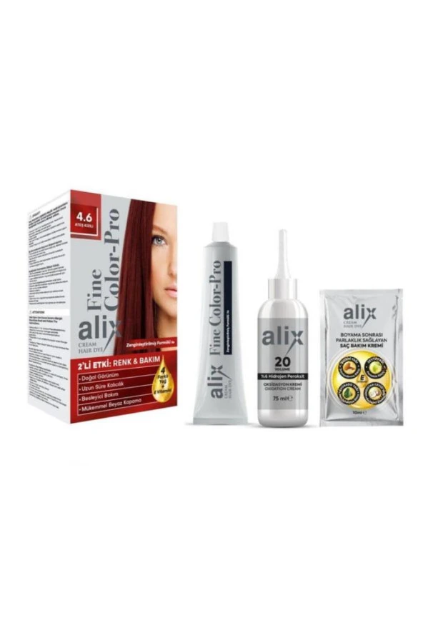 Alıx 50 Ml Kıt Sac Boyası 4.6 Ateş Kızılı