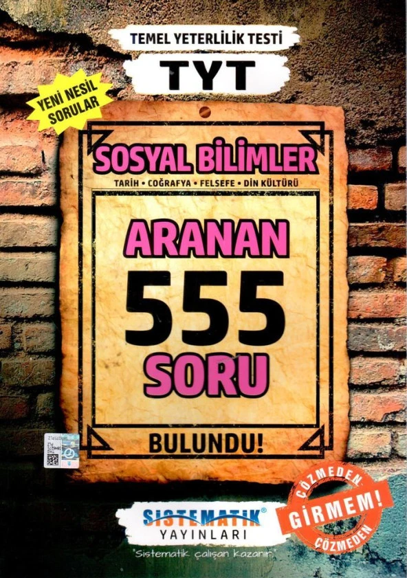 TYT Sosyal Bilimler 555 Aranan Soru Sistematik Yayınları