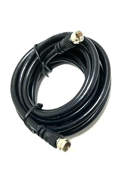 3mt F Konnektörlü Hazır Uydu Anten Kablosu Siyah - Resim 3