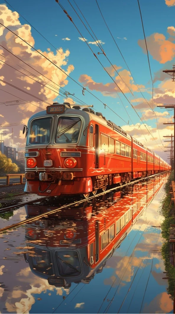 Movas Sanat Eski Çağ Treni  | Elmas Mozaik Tablo | Mozaik Puzzle | 50x90 | E20204371