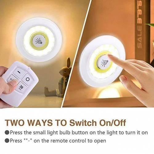 Uzaktan Kumandalı Pilli üçlü Spot Led Lamba Güçlü Beyaz Işık-1ADET - 3