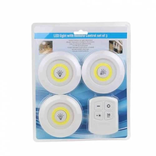 Uzaktan Kumandalı Pilli üçlü Spot Led Lamba Güçlü Beyaz Işık-1ADET - 4