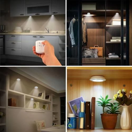 Uzaktan Kumandalı Pilli üçlü Spot Led Lamba Güçlü Beyaz Işık-1ADET - 8