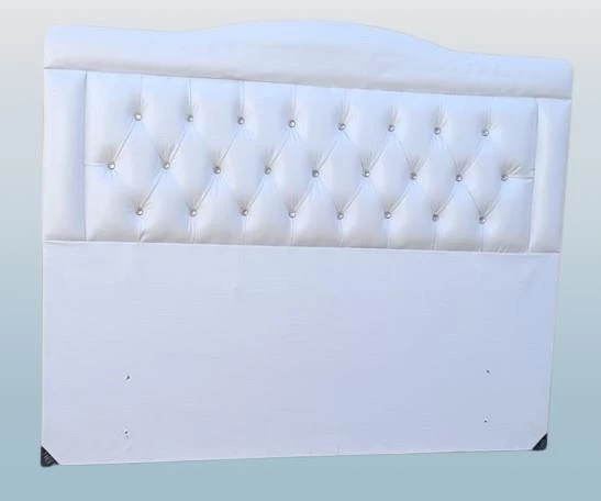 Başlık 90335 Çift Kişilik140 Model Suni Deri Beyaz Kumaş Dolgun Kapitone El Yapım - 4