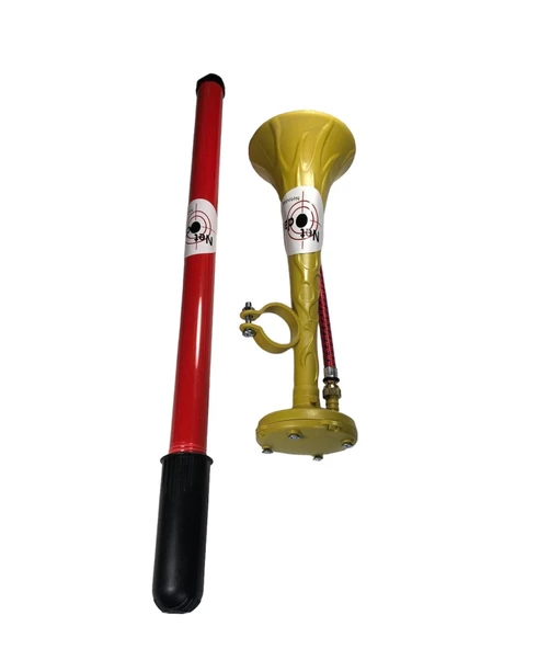 Yüksek Desibelli Havalı Pompa Bisiklet Kornası Havalı Kamyon Kornası (Sarı-Kırmızı) - 5