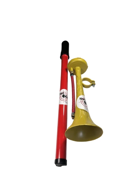 Yüksek Desibelli Havalı Pompa Bisiklet Kornası Havalı Kamyon Kornası (Sarı-Kırmızı) - 3