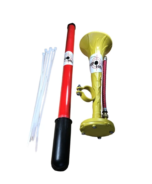 Yüksek Desibelli Havalı Pompa Bisiklet Kornası Havalı Kamyon Kornası (Sarı-Kırmızı) - 4