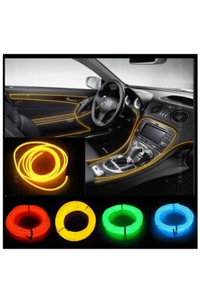 Araç Içi Sarı Neon Led Ip 2 Metre