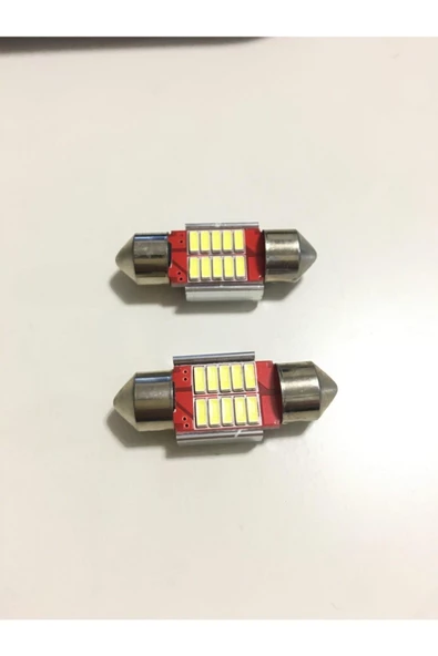 Japon Tip Sofit Ampul 12 Volt Beyaz 12 Ledli 31mm 2 Adet Sofit Led