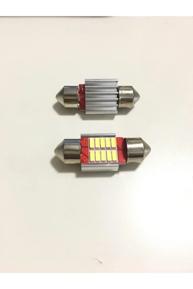 Japon Tip Sofit Ampul 12 Volt Beyaz 12 Ledli 31mm 2 Adet Sofit Led - 2