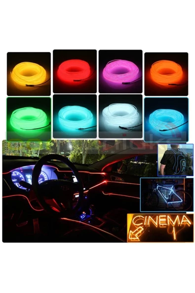 Araç Içı Neon Led Ip Led, Torpıdo Ledi, 2 Metre Neon Led Beyaz Renk - 2