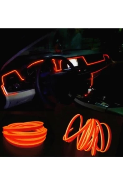 Ip Neon - Ip Neon Led Turuncu 2 Metre - Araç Içi Ip Neon Led - Torpido Ip Led - Torpido Led