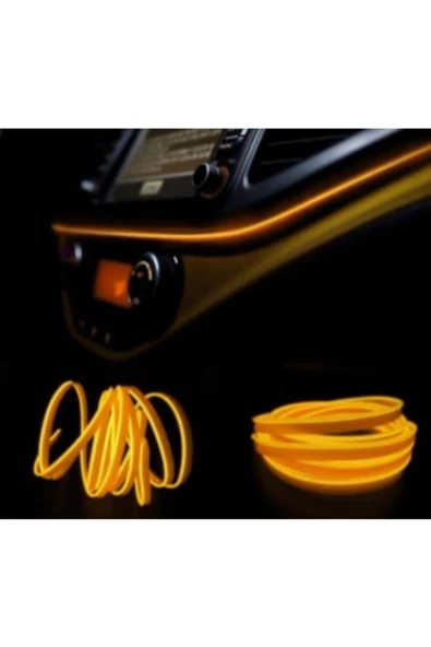 Ip Neon - Ip Neon Led Sarı 2 Metre - Araç Içi Ip Neon Led - Torpido Ip Led - Torpido Led