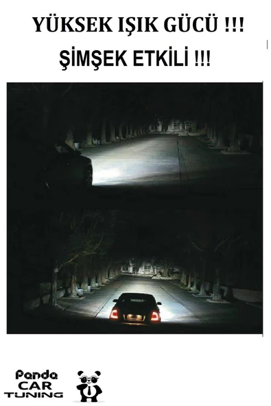 H7 Led Zenon C6 Mini Led Xenon Ampul 12800 Lümen Beyaz Renk 6000 Kelvin Şimşek Etkili - 4