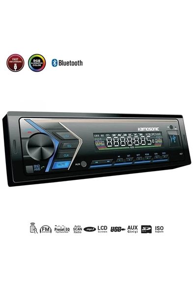 Oto Teyp 4x50w Bt/2xusb/sd/fm/aux Kamosonıc Ks-mx800 - 2