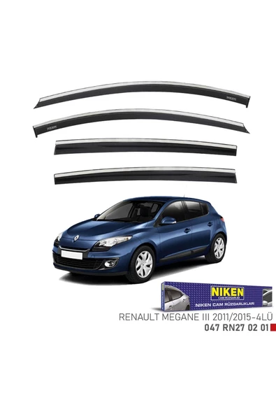 Renault Megane 3 Cam Rüzgarlığı Kromlu