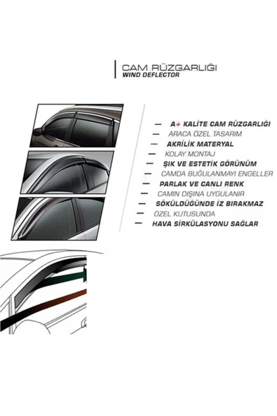 Toyota Corolla 93-98 Cam Rüzgarlığı Marka Mugen 4'lü - 2