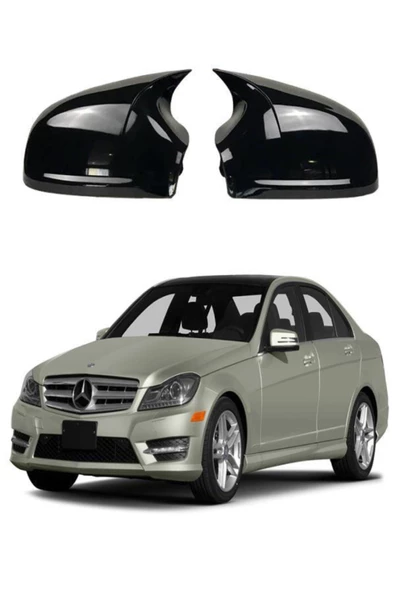 Mercedes C Serisi W204 Araca Özel Batman Yarasa Ayna Kapağı Pianoblack - 1