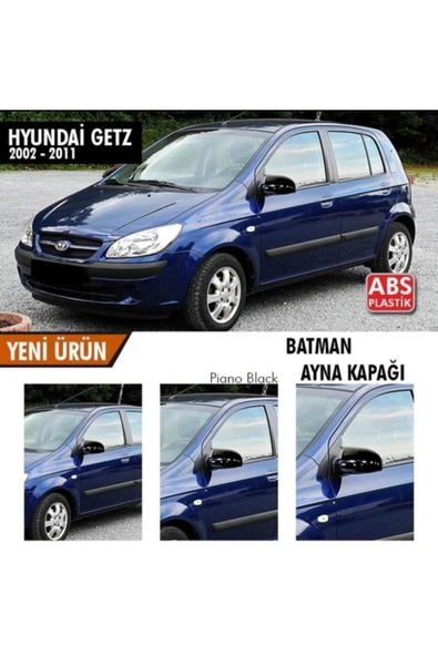 Hyundai Getz Uyumlu Yarasa Ayna Kapağı Abs Plastik Batman Piano Black Batman Ayna - 2