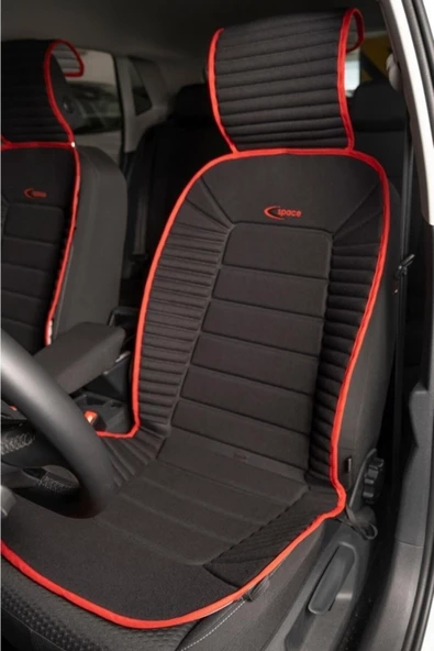 Daewoo Nubira Lüks Oto Koltuk Minderi Ön 2'li Set Bumerang Siyah Kırmızı