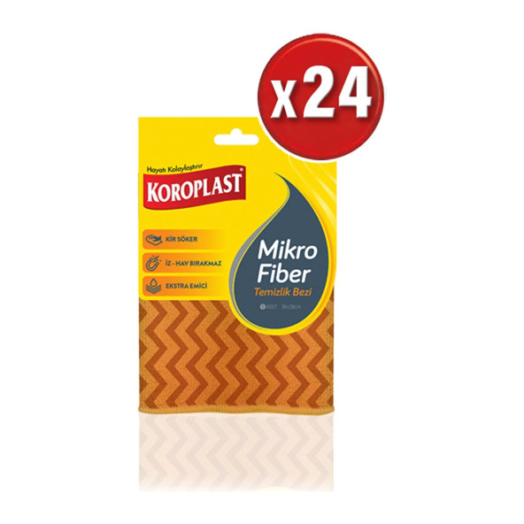 Koroplast Mikro Fiber Temizlik Bezi 36 x 38 Cm x 24 Adet