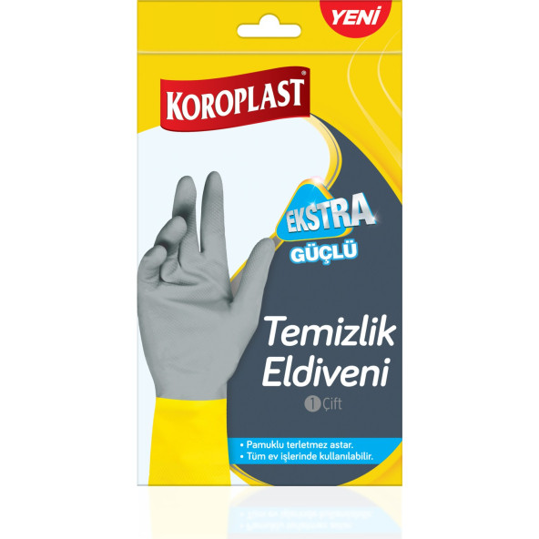 Koroplast Ekstra Güçlü Bulaşık Eldiveni Küçük - S Beden x 3 Adet - 2