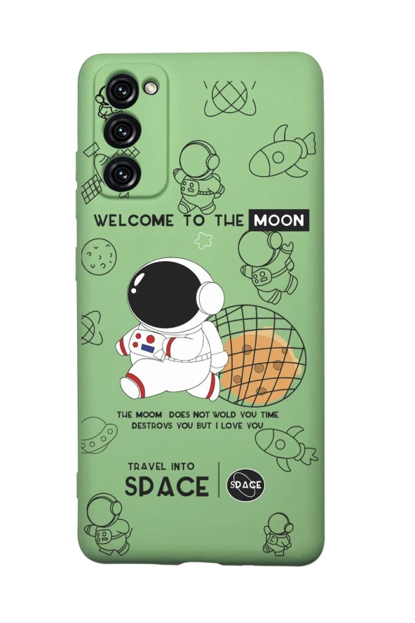 Samsung S20 FE Uyumlu Sevimli Astronot Premium Silikonlu Lansman Telefon Kılıfı ürün görseli