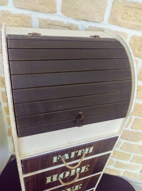 5 Katlı Dekoratif Ahşap Sebzelik Kiler Ekmeklik Yazılı 1123 - 6